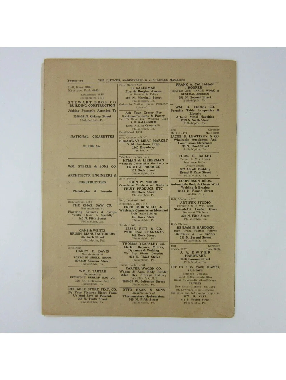 Justices Magistrates & Constables Magazine Ohio July - August 1922 Antique RARE